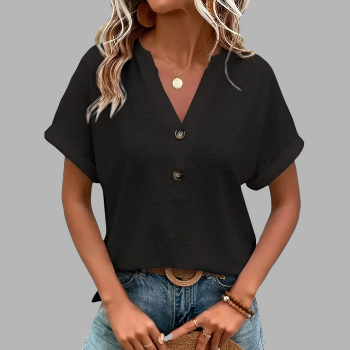 LAURA | Blouse Jacquard Élégante