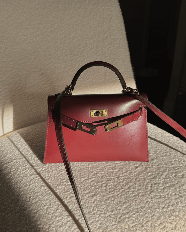 JACQUE | Mini sac en cuir Bordeaux – Élégance intemporelle