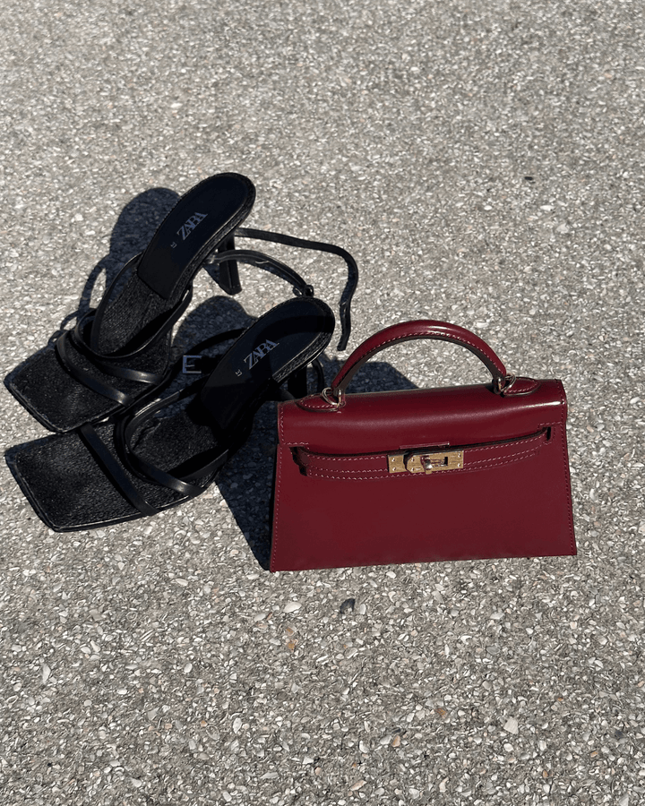 JACQUE | Mini sac en cuir Bordeaux – Élégance intemporelle