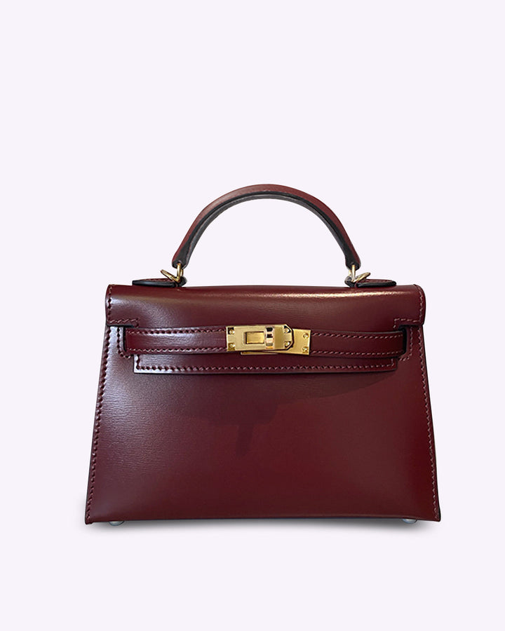 JACQUE | Mini sac en cuir Bordeaux – Élégance intemporelle