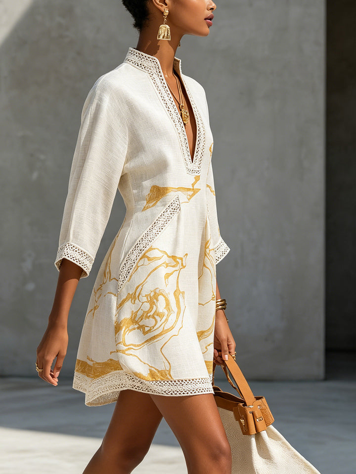 Joséphine | Robe Mini en Dentelle Ivoire