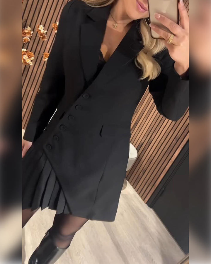NÓWI | Robe Unie À Revers Et Style Tailleur