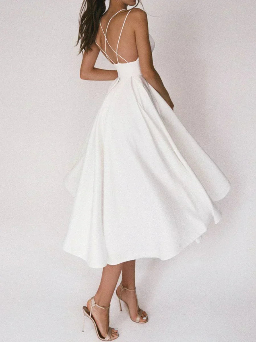 LORÉNA | Robe Midi Élégante et Raffinée
