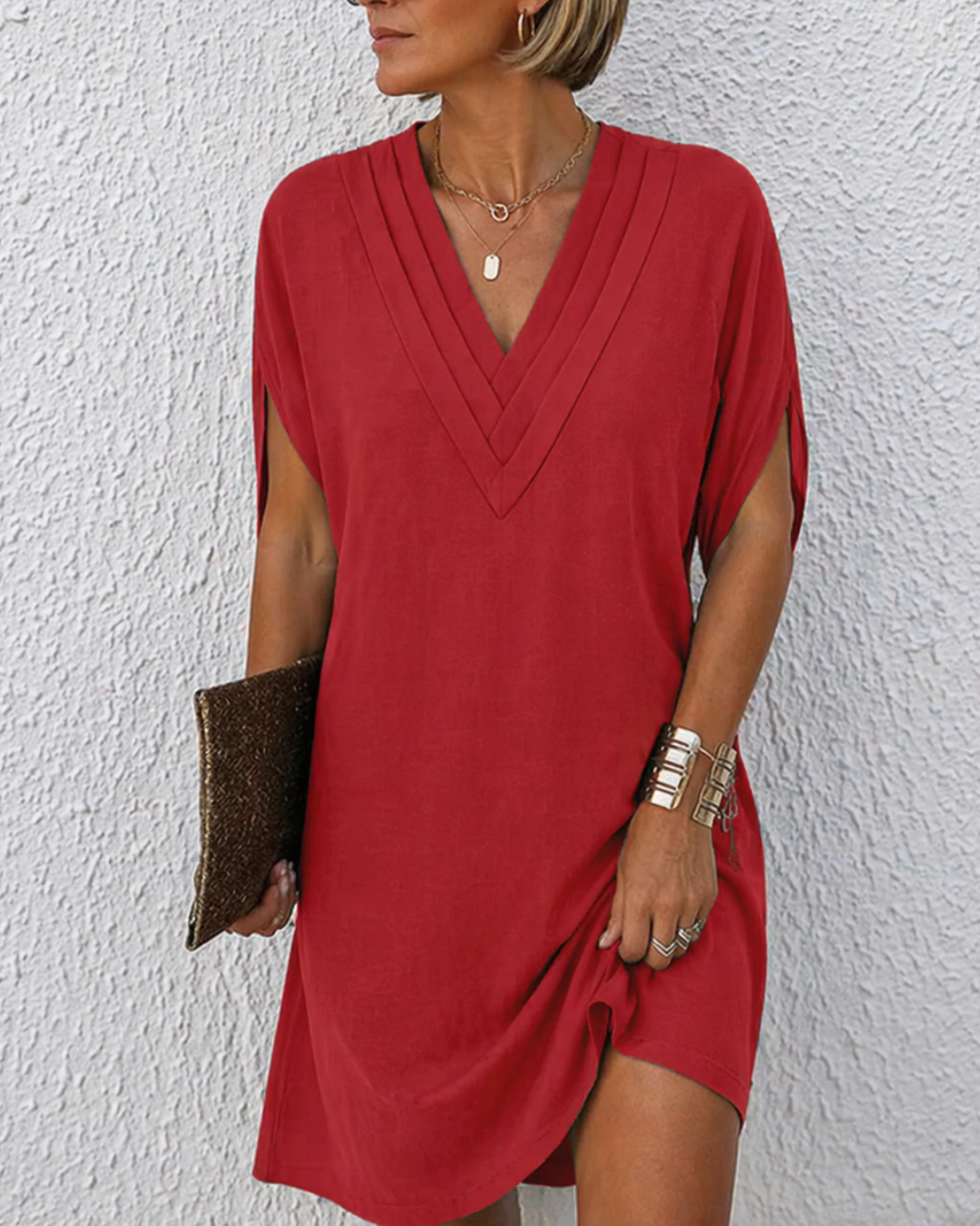 JOSÉPHINE | ROBE ENVELOPPE À COL EN V POUR FEMMES
