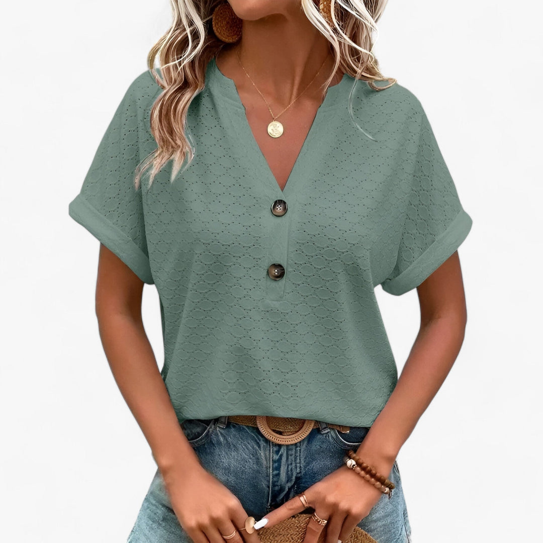 LAURA | Blouse Jacquard Élégante