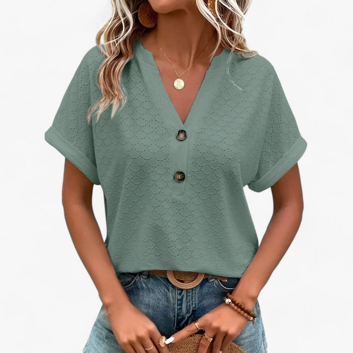LAURA | Blouse Jacquard Élégante