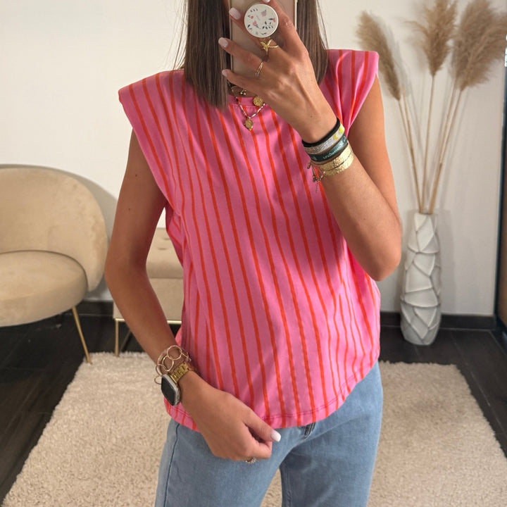 MOON | T-SHIRT DOS NU COEUR FUCHSIA