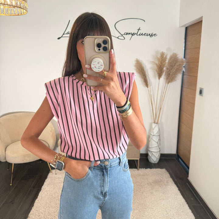 MOON | T-SHIRT DOS NU COEUR ROSE